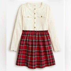 J.Crew Girls' button-up mixy dress in tartan Girl Dress